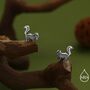 Sterling Silver Skunk Earrings With Black Rhodium Coating, thumbnail 6 of 12