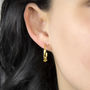 Gold Plated Sterling Silver Twig Hoop Earrings, thumbnail 2 of 4