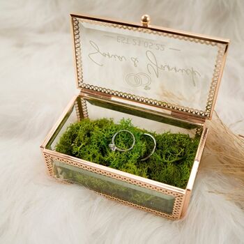 Custom Geometric Glass Wedding Ring Box, 5 of 6