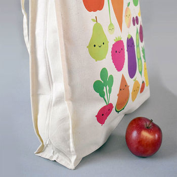 Five A Day Kawaii Fruit And Vegetables Shopper Bag, 4 of 7