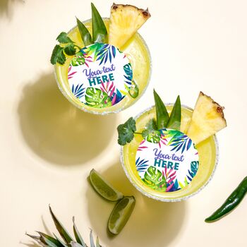 Personalised Tropical Edible Drink Toppers, 2 of 4