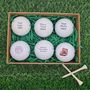 Six Personalised Golf Balls. Four Brands To Choose From. Any Logo, Photo Or Text. Free Gift Box, thumbnail 1 of 12