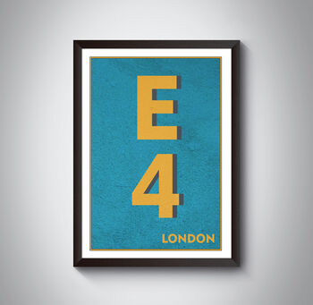 E4 Waltham Forrest London Typography Postcode Print, 6 of 10