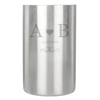 Monogram Stainless Steel Personalised Wine Cooler, 3 of 4