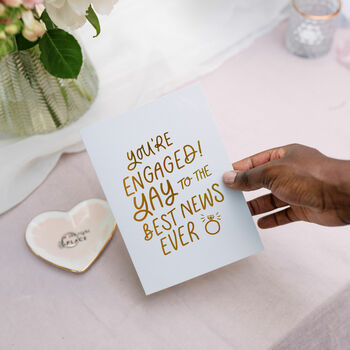 Best News Ever Foil Embossed Engagement Card, 3 of 6