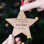 Personalised Wooden Christmas Star Memorial Bauble, thumbnail 5 of 7