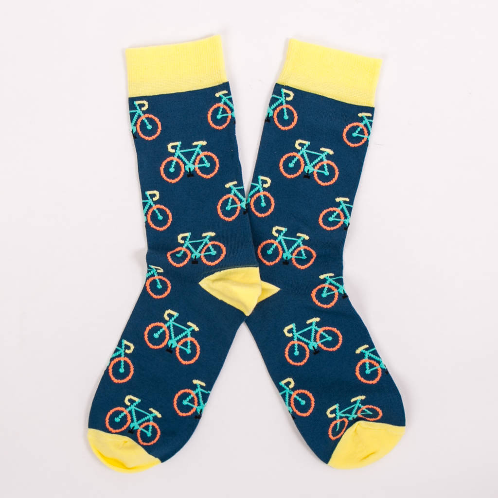 mens bicycle print sock by maik | notonthehighstreet.com