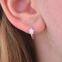 Silver Cz Star Huggie Hoop Earrings, thumbnail 1 of 7