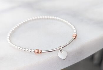 Sterling Silver Heart Charm Bracelet, 4 of 12