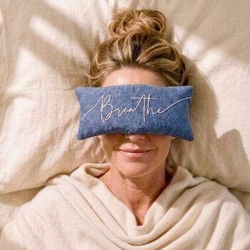Breathe Embroidered Lavender Eye Pillow, 4 of 7