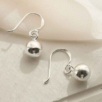 Sterling Silver Ball Dangly Earrings, 5 of 6