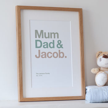 Personalised Typographic Family Names Print, 4 of 10