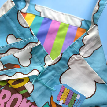 Problems And Clouds Rainbow Cotton Reversible Waterproof Canvas Tote Bag, 5 of 8