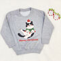 Cute Christmas Cat Kid's Christmas Jumper, thumbnail 2 of 2