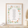 Personalised Floral Poem, Song, Favourite Words Print, thumbnail 2 of 7