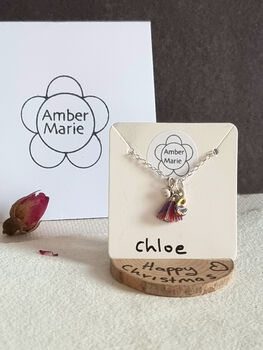 Dainty Tassel Initial Necklace Stand Up Gift In Box, 7 of 12