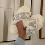 Engagement Gift Fiancee White Fluffy Slippers, thumbnail 3 of 3