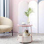 Side Table, Round End Table With Fabric Basket Spacious, thumbnail 11 of 12