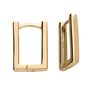 18ct Gold Plated Rectangle Huggie Hoop Earrings, thumbnail 3 of 7