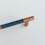 Verdigris Copper Patina T Shape Handle, Handmade Copper Pull, thumbnail 2 of 3
