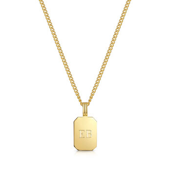 Ingot Tag Men's Necklace 18 K Gold Plated Solid Silver, 3 of 5