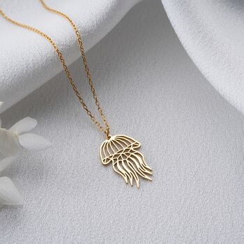 Sterling Silver Jellyfish Necklace, 4 of 10