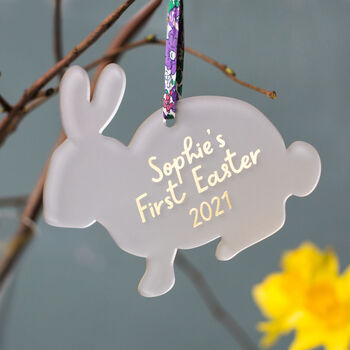 Personalised Happy First Easter Bunny Decoration, 2 of 6