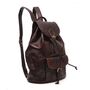 Drawstring Leather Backpack Chocolate Brown Sac A Do, thumbnail 3 of 5