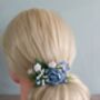 Dusty Blue And White Flower Hair Comb, thumbnail 1 of 4