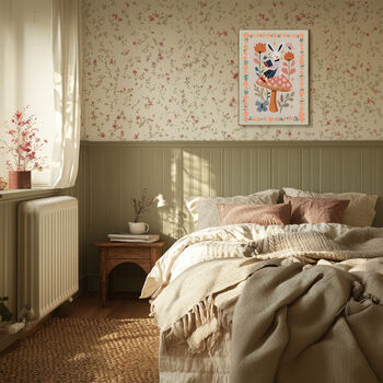 Rabbit Reading Toadstool Nursery Art Print, 4 of 4