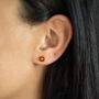 Sterling Silver Amber Stud Earrings, thumbnail 2 of 9