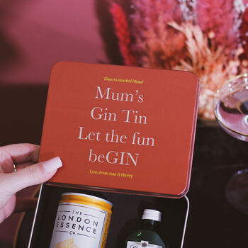 Personalised Mum's Gin Tin Alcohol Gift Set Box For Her, 2 of 4