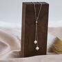 Sterling Silver Genuine Pearl Lariat Necklace, thumbnail 1 of 12