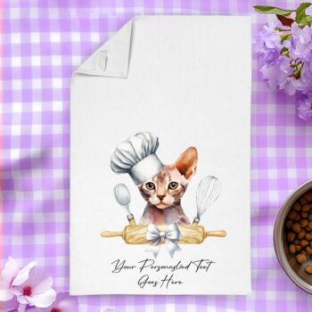 Personalised Cat In Chef Hat Gift Tea Towel, 12 of 12