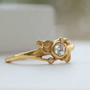Vine And Leaf Diamond Ring In 18ct Gold, 4 of 5