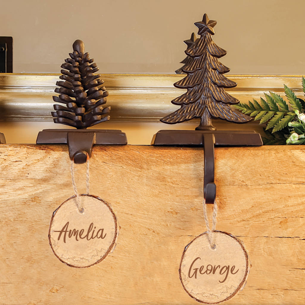 pair of cast iron christmas stocking holders by dibor