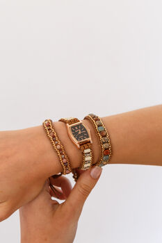 Bohemian Semi Precious Stone Wrap Bracelet Watch, 3 of 7