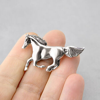 Sterling Silver Horse Brooch, 2 of 8