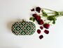 Jordan Oval Green Embroidered Clutch, thumbnail 1 of 7