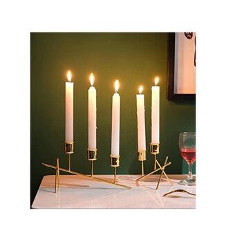 Three Arms Metal Candlestick Taper Candle Holder Stand, 2 of 7