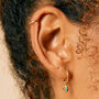 Guiding North Star Turquoise Silver/Gold Huggie Hoops, thumbnail 2 of 8
