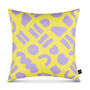 Love Yellow And Lilac Geometric Cushion, thumbnail 2 of 9