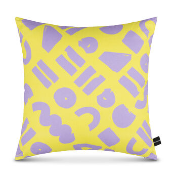 Love Yellow And Lilac Geometric Cushion, 2 of 9