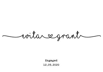 Engagement Print Of The Couple Names, 7 of 8