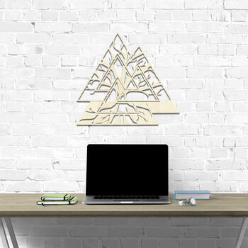 Triangular Tree Of Life Wood Art Modern Room Decor, 8 of 9