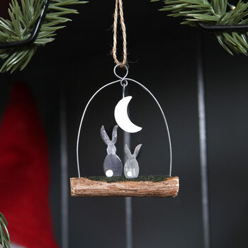 Christmas Moonlight Bunnies Decoration, 3 of 3