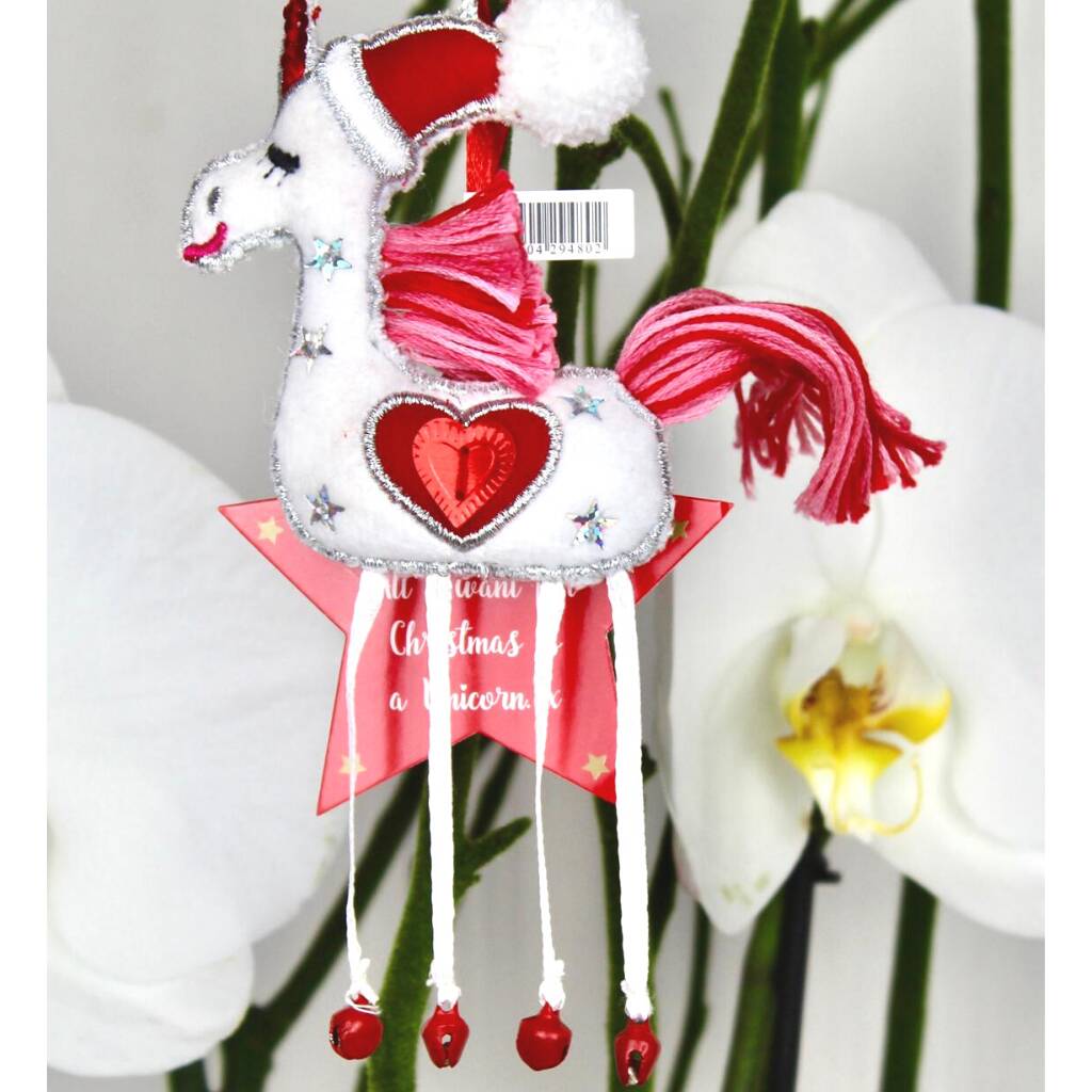 Image of Unicorn Hanging Christmas Ornanent