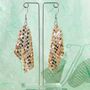 Gold Color Lightweight Mesh Drop Earrings, thumbnail 2 of 7