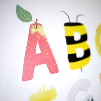 Colourful Illustrated Alphabet Print, 3 of 9