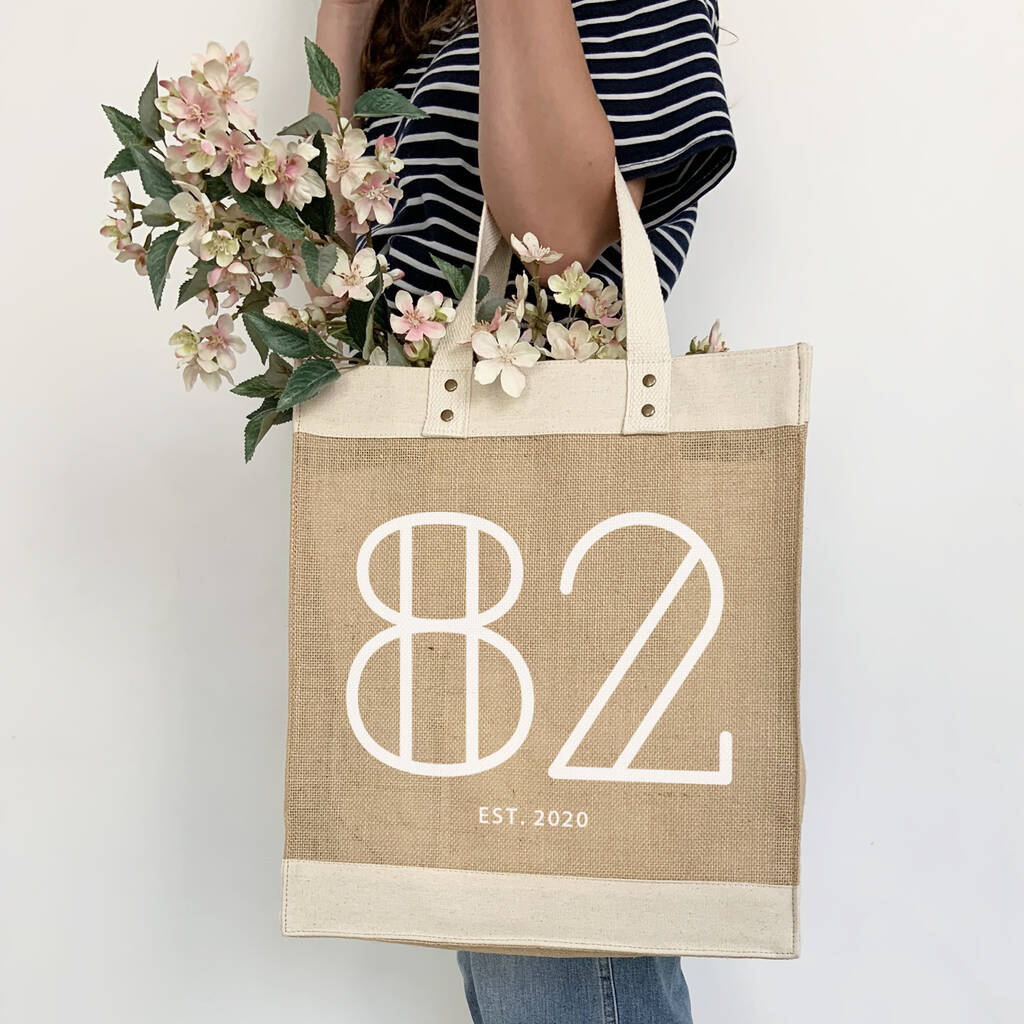 Personalised 'years' Jute Bag By A Piece Of